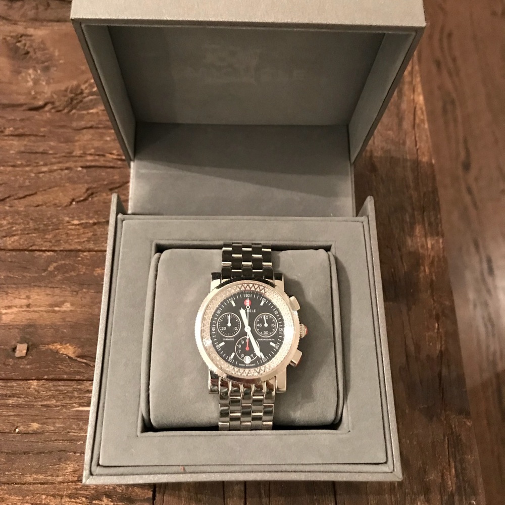 Michele Watch-Sport Sail Diamond Classic Blk Dial